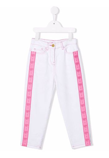 Chiara Ferragni Kids Jeans con banda logo - Bianco