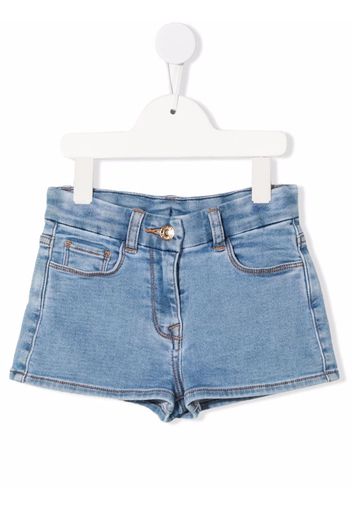 Chiara Ferragni Kids Shorts denim con applicazione - Blu