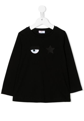 Chiara Ferragni Kids Felpa con ricamo - 0050 BLACK