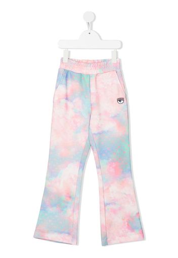 Chiara Ferragni Kids Pantaloni con fantasia tie-dye - Rosa