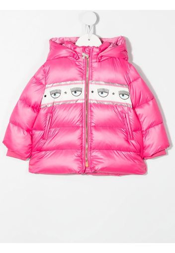 Chiara Ferragni Kids Cappotto imbottito con logo - Rosa