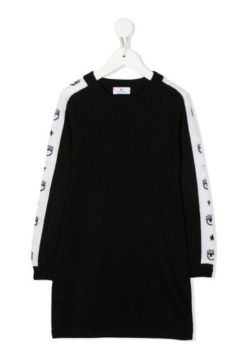 Chiara Ferragni Kids logo-print sweater dress - Nero