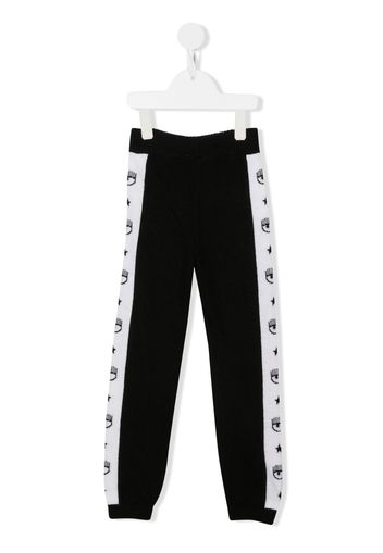 Chiara Ferragni Kids logo-print jogging bottoms - Nero