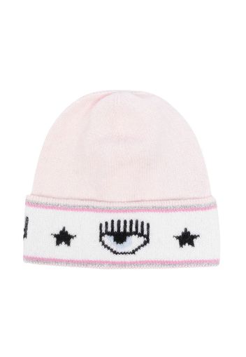 Chiara Ferragni Kids jacquard fine-knit hat - Rosa