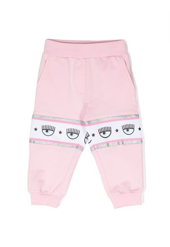 Chiara Ferragni Kids Eyelike cotton track pants - Rosa