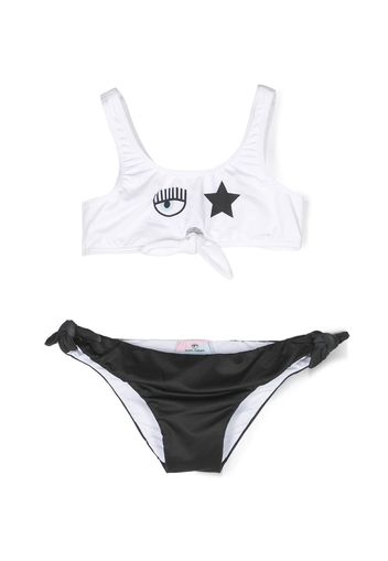 Chiara Ferragni Kids Eyestar two-piece swimsuit - Nero