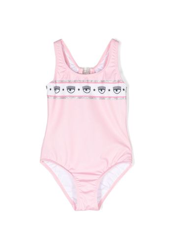 Chiara Ferragni Kids logo-print swimsuit - Rosa