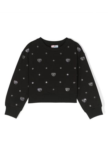 Chiara Ferragni Kids rhinestone embellished sweatshirt - Nero