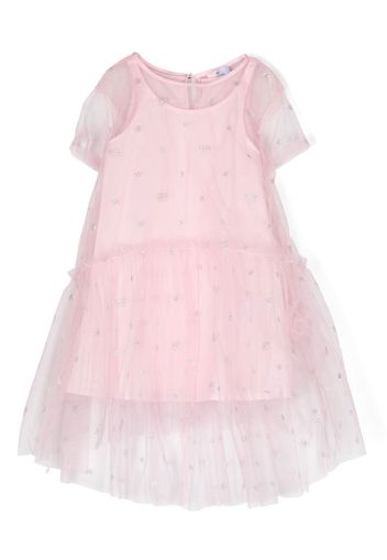 Chiara Ferragni Kids embroidered-detail tulle-dress - Rosa