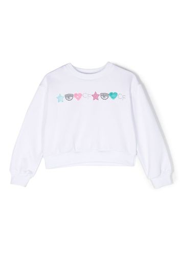 Chiara Ferragni Kids embellished crew-neck sweatshirt - Bianco