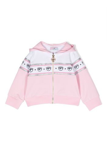 Chiara Ferragni Kids logo-print cotton hoodie - Rosa