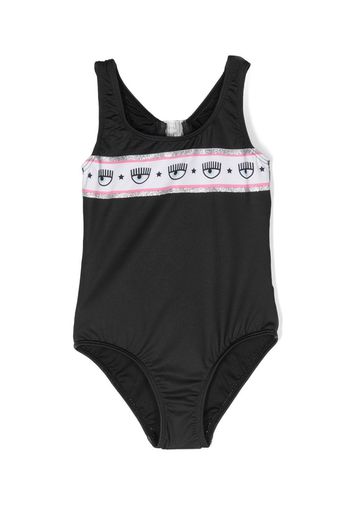 Chiara Ferragni Kids logo-detail swimsuit - Nero