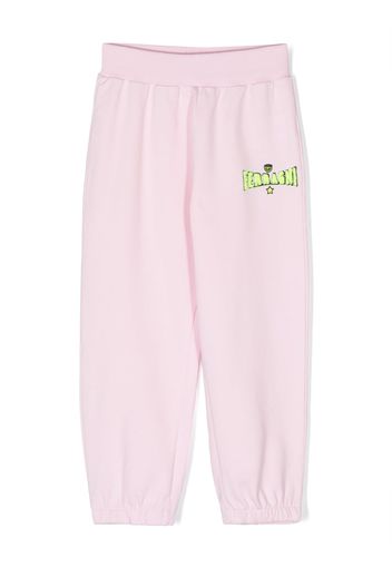 Chiara Ferragni Kids embroidered logo sweatpants - Rosa