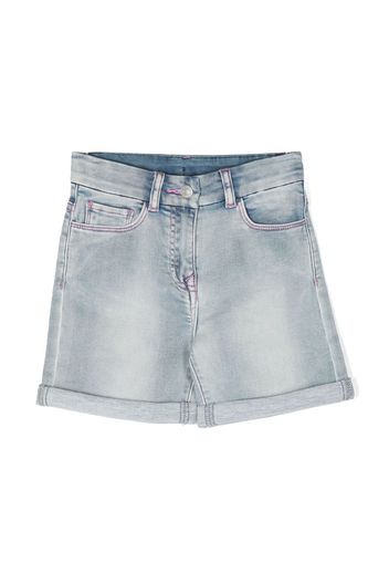 Chiara Ferragni Kids logo-embroidered denim shorts - Blu