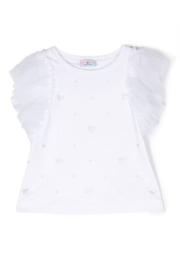 Chiara Ferragni Kids logo-detail cotton top - Bianco