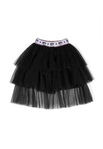 Chiara Ferragni Kids logo-waistband tutu skirt - Nero