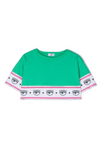 Chiara Ferragni Kids logo-print cotton T-shirt - Verde