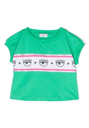 Chiara Ferragni Kids logo-print T-shirt - Verde