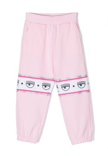 Chiara Ferragni Kids logo-print cotton trousers - Rosa