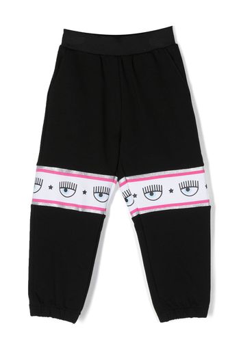 Chiara Ferragni Kids logo-print cotton trousers - Nero