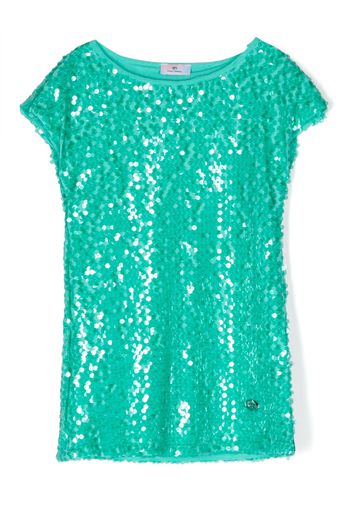 Chiara Ferragni Kids sequin T-shirt dress - 026F VERDE