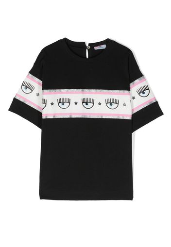 Chiara Ferragni Kids T-shirt con stampa - Nero