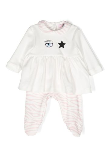 Chiara Ferragni Kids Pigiama zebrato - Bianco