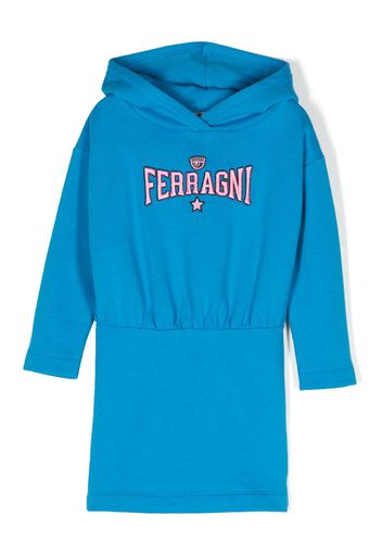 Chiara Ferragni Kids Abito Eyelike con ricamo - Blu