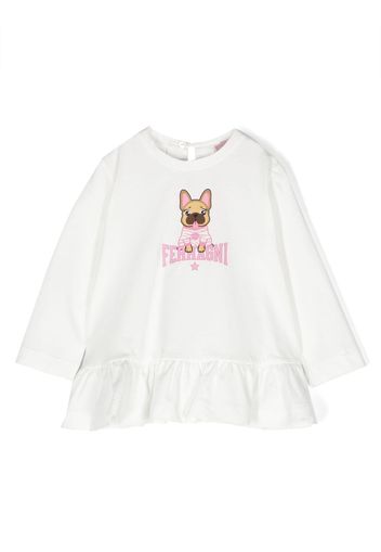 Chiara Ferragni Kids T-shirt a maniche lunghe con stampa - Bianco