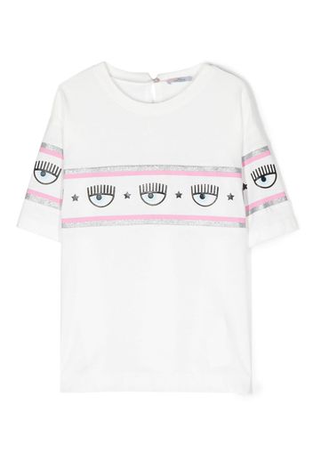 Chiara Ferragni Kids Felpa con logo Eyelike - Bianco