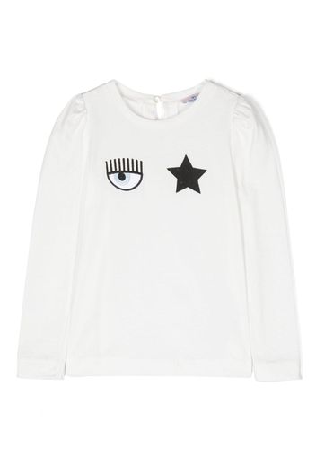 Chiara Ferragni Kids Felpa con applicazione - Bianco