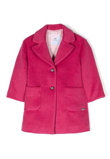 Chiara Ferragni Kids logo-plaque single-breasted coat - Rosa