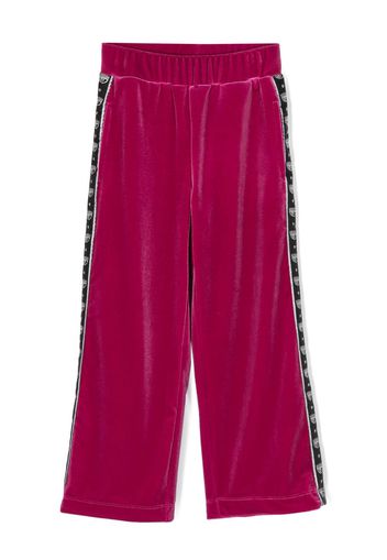 Chiara Ferragni Kids eyelike-motif velvet trousers - Rosa