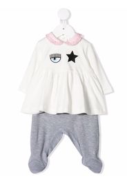 Chiara Ferragni Kids embroidered cotton blouse and trouser set - Bianco