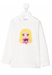 Chiara Ferragni Kids T-shirt con stampa MONNALISA x Chiara Ferragni - Bianco