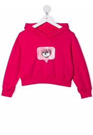 Chiara Ferragni Kids logo-patch pullover hoodie - Rosa