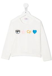 Chiara Ferragni Kids T-shirt con ricamo - Bianco