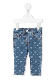 Chiara Ferragni Kids eye-motif jeans - Blu