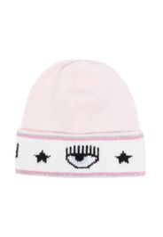 Chiara Ferragni Kids jacquard fine-knit hat - Rosa