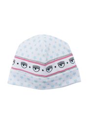 Chiara Ferragni Kids mix-print beanie hat - Bianco