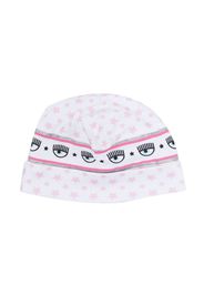 Chiara Ferragni Kids mix-print beanie hat - Bianco