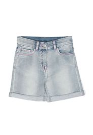 Chiara Ferragni Kids logo-embroidered denim shorts - Blu