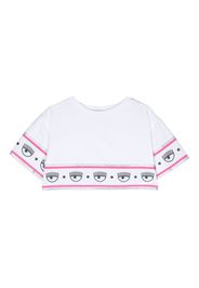 Chiara Ferragni Kids logo-stripe cotton T-shirt - Bianco