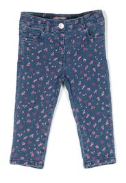 Chiara Ferragni Kids Jeans a fiori con applicazione - Blu