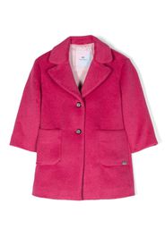 Chiara Ferragni Kids logo-plaque single-breasted coat - Rosa