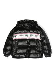 Chiara Ferragni Kids Eyelike-print padded jacket - Nero