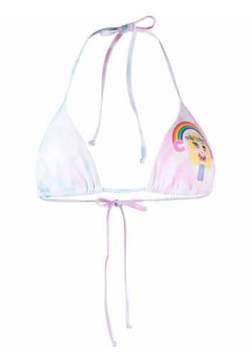 Chiara Ferragni cartoon-print bikini top - Blu