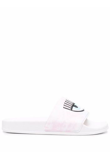 Chiara Ferragni logo-print flat slides - Blu