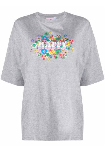 Chiara Ferragni 'Happy'-print T-shirt - Grigio