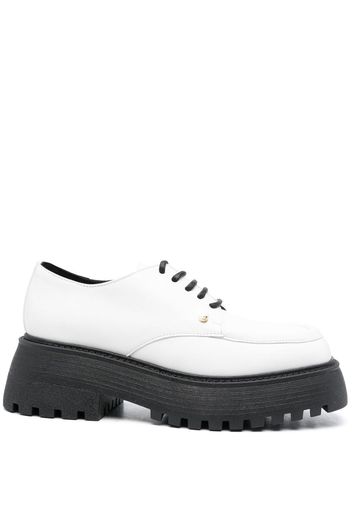 Chiara Ferragni lace-up leather oxford shoes - Bianco